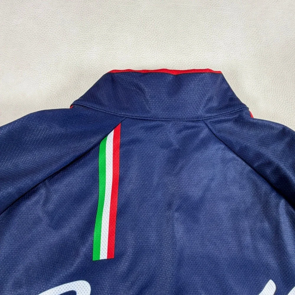 Castelli Mens XXL Navy Blue Full Zip Cycling Jacket Fleece Lined Italian Stripe